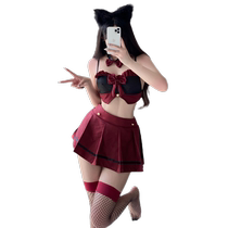 Sexy Bed Sexy College Style Pleated Skirt Pajamas JK Waist Revealing Pure Desire Underwear Female Cosplay Maid Suit