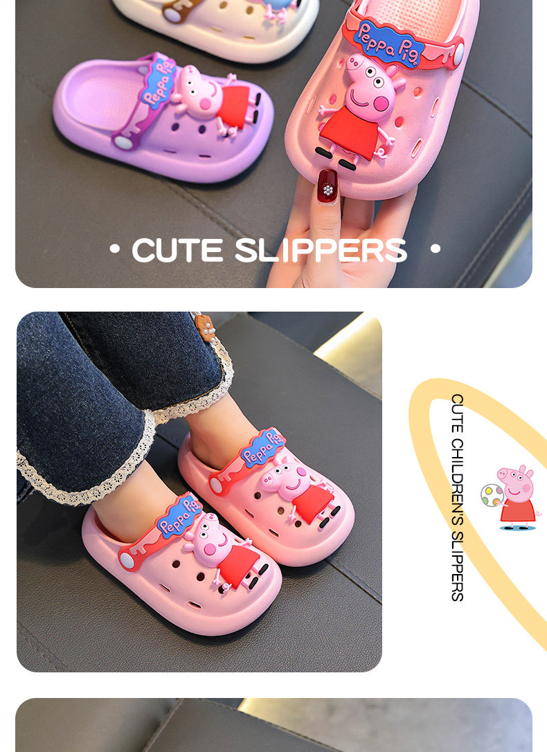 Peppa Pig Official Cartoon Slippers for Children Summer 2026 Home Bath Non-Slip Baby Outdoor Soft Sole Clogs — 13