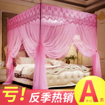 New three-door bedroom floor-standing thick anti-mosquito net 1 8m 1 0m bracket 1 2m1 5m household pattern net