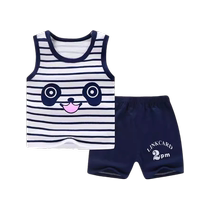 Baby vest set pure cotton boys and girls new summer clothes infant clothes childrens sleeveless shorts two-piece set