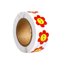 Little red flower stickers for children thumbs up five-pointed star smiley face stickers kindergarten teachers parents praise and reward children rolls waterproof labels stickers self-adhesive elementary school boys and girls