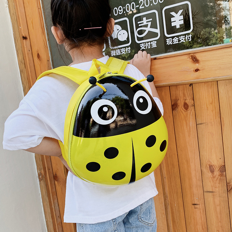 2024 New Stylish Eggshell Children's Backpack, Trendy Ladybug Kindergarten Backpack for Boys and Girls Students