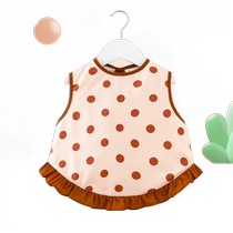 Baby girl eating bib waterproof childrens fashionable cute smock apron baby summer new anti-dirty reverse dressing
