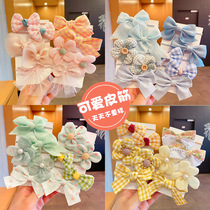 Childrens rubber band baby hair rope cute girls head flower bow does not hurt hair accessories hair circle headband little girls headdress