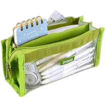 Pen bag large capacity transparent ins Japanese style high-looking girl model Internet celebrity stationery box stationery bag student middle school student junior high school student girl version stationery bag primary school student pencil case pencil bag