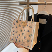 Work lunch box handbag 2024 new style outing fashion cloth bag internet celebrity ins lunch bag handbag