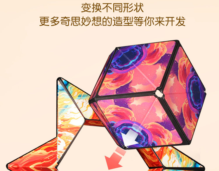 Кубик Рубика 立体百变磁性无限魔方三3d几何翻转儿童异形空间思维训练益智玩具 Jifanpaul