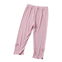 Girls leggings summer thin elastic baby girls cropped pants summer anti-mosquito pants childrens ice silk cotton long pants