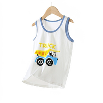 Childrens vest boys pure cotton summer thin boys inner wear hurdle H-shaped girls sleeveless bottoming vest top