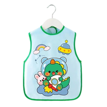 Baby smock eating bib mens and womens childrens apron baby rice pocket reverse wear waterproof anti-dirty sleeveless summer thin style