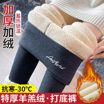 Thickened velvet high-waist German velvet leggings autumn pants for women to wear inside and outside autumn and winter pants sherpa cotton pants warm pants