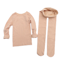 Autumn and winter childrens white bottoming shirt tight-fitting flesh-colored bottoming clothing for boys and girls invisible underwear skin color dance clothing plus velvet
