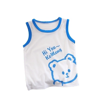 Childrens sleeveless vest summer new bottoming shirt ice silk boys and girls Korean version breathable cute waistcoat top