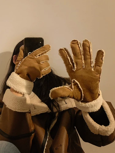 Бархатные перчатки, удерживающий тепло комплект, ветрозащитный защищающий от холода зимний милый электромобиль для велоспорта, защита транспорта