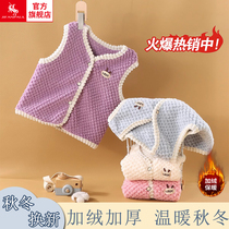 Childrens vest autumn and winter new style vest for boys and girls worn inside and outside baby warm and thickened double-sided velvet vest