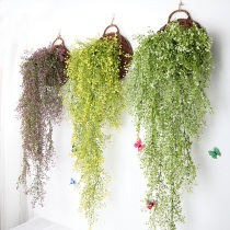 Wall decoration simulation bouquet Golden Bell Willow living room wall-mounted flower basket vine leaf simulation green flower