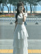 2026 New White Moonlight White Puff Sleeve Dress Women's Summer French Fairy Suit Cake Long Dress