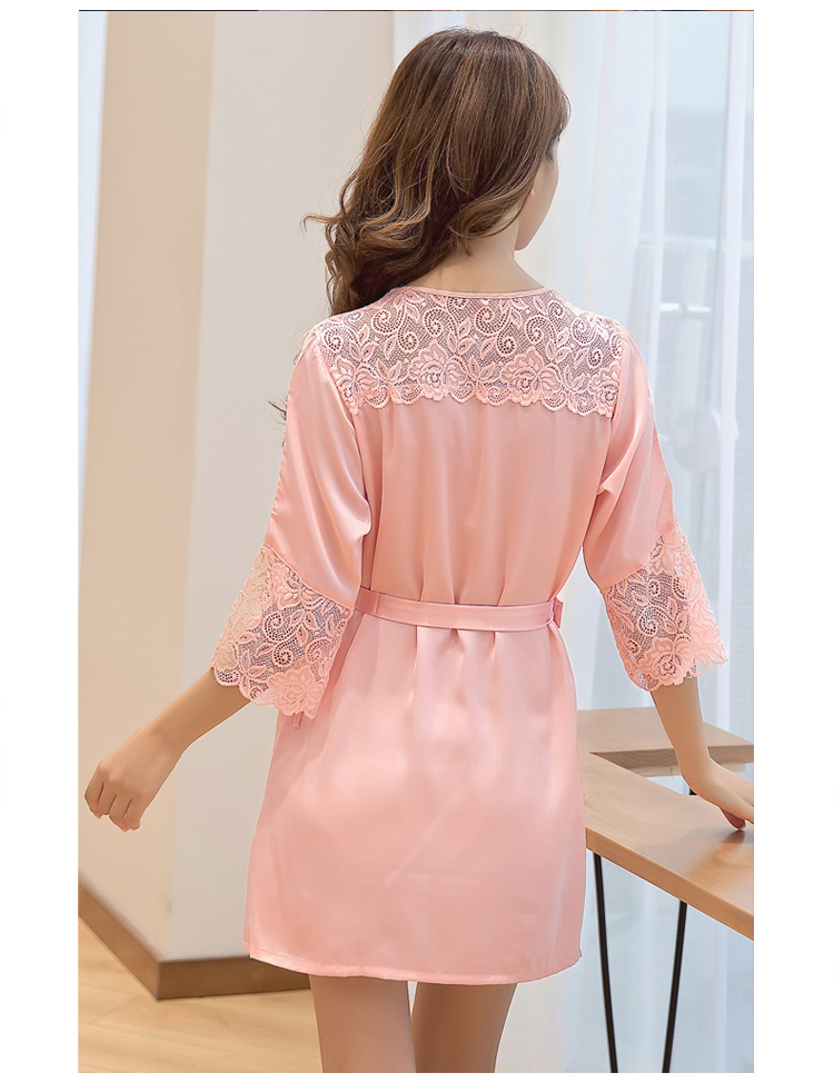 Mùa xuân và mùa hè sexy mảnh duy nhất áo ngủ đồ ngủ nữ mùa hè băng lụa nightdress ren sexy đồ ngủ dịch vụ nhà áo choàng tắm phần mỏng pijama đôi