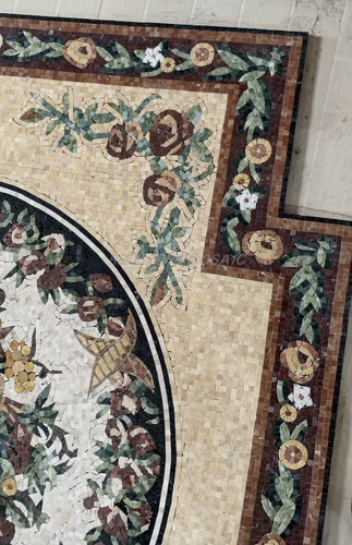 Натуральная мраморная мозаика, головоломка, фонтан, ковер, делается под заказ, в американском стиле