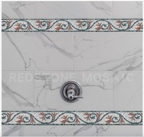 Natural marble mosaic puzzle outdoor garden bathroom background wall waveguide skirting waistline decoration