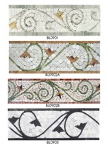 天然大理石材手工马赛克拼图 花园玄关墙地波导踢脚腰线楼梯装饰