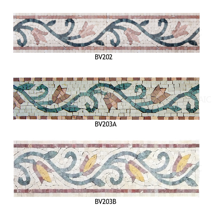 Natural marble handicraft mosaic pizza outdoor indoor waist guide kicks the waist line staircase decoration