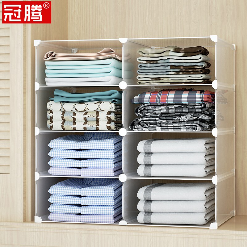 Wardrobe storage Layered partition Simple dormitory bed storage cabinet Economical dustproof clothes cabinet Storage wardrobe
