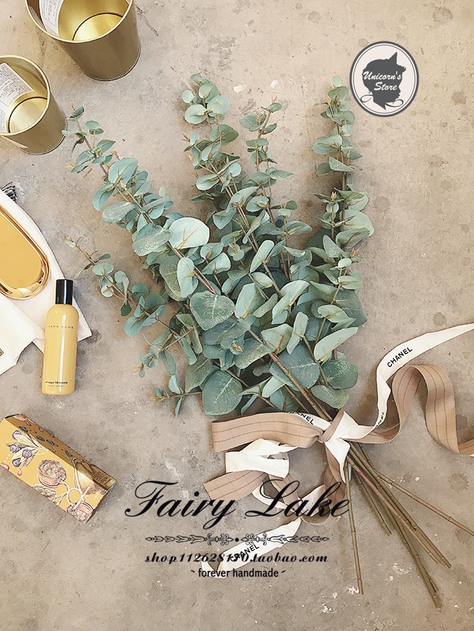 Nordic simulation green plant eucalyptus fake flower living room plant indoor soft decoration green leaf decoration travel clapping bouquet