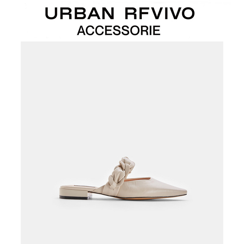 URBAN RFVIVO2022 autumn new ladies accessories fashion pointed low heel slippers AY08BS4N2000
