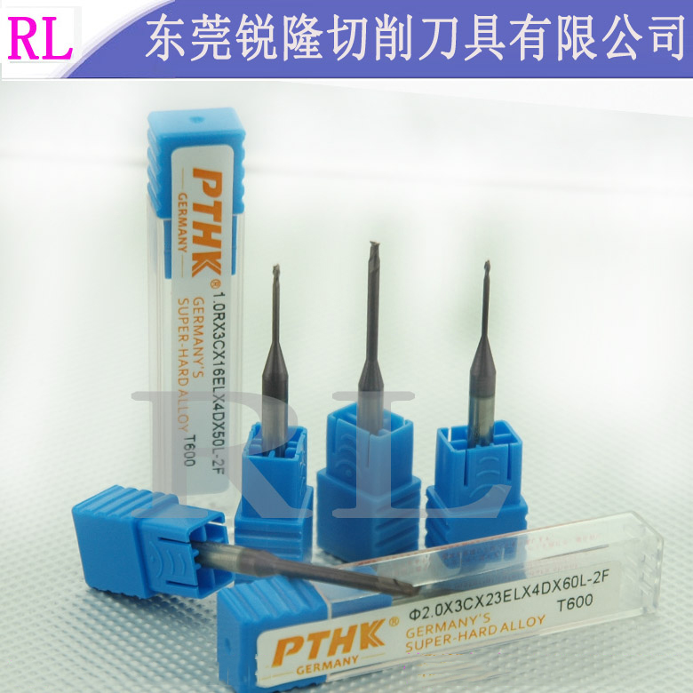 German PTHK 60 degree deep groove small aperture ultra-fine tungsten steel coating 2-blade milling cutter deep groove flat knife 1 2 5MM