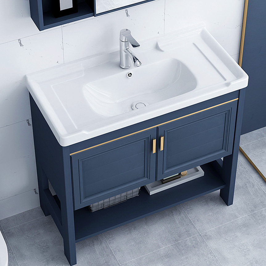 New floor-to-ceiling powder room washbasin small household washstand space aluminum alloy washbasin bathroom cabinet combination