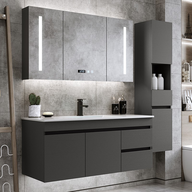 Light Extravagant Bath Room Cabinet Combination Brief About Modern Makeup Room Floor Wash Wash Face Ceramic Basin Suit Wash Table Mirror Cabinet