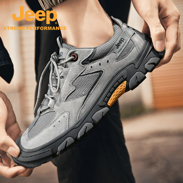 ເກີບຍ່າງປ່າ Jeep breathable ກາງແຈ້ງຂອງຜູ້ຊາຍເກີບຍ່າງປ່າທີ່ບໍ່ທົນທານຕໍ່ເກີບຍ່າງປ່າໃນລະດູຮ້ອນເກີບບາດເຈັບແລະແມ່ຍິງ