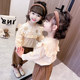 Girls' spring clothes and children's suits 2023 new spring and autumn clothes for girls, foreign style, Korean style, shirts, casual pants, two-piece set