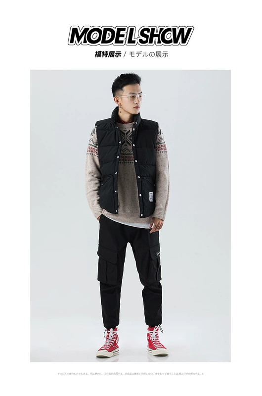 Dill mùa đông đường phố hip hop lỏng cotton vest nam và nữ với cùng một đoạn trung tính vest xu hướng retro mẫu đôi