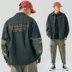 Dill denim sơ mi nam dài tay 2019 mùa thu mới khâu áo khoác nam lỏng thủy triều thương hiệu dụng cụ giản dị áo sơ mi - Áo khoác đôi áo khoác cặp đẹp Áo khoác đôi