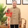 Phong cách Trung Quốc Tang phù hợp với nam giới mùa xuân và mùa thu mới cộng với phân bón XL Trung Quốc quốc phục áo khoác cha áo dân tộc