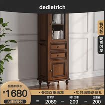 American country solid wood wine cabinet side cabinet retro old single door dining side cabinet locker storage cabinet high cabinet furniture