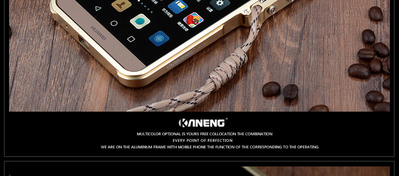 KANENG Mechanical Arm Trigger Aluminum Bumper Metal Frame Case Cover for Huawei Mate 7
