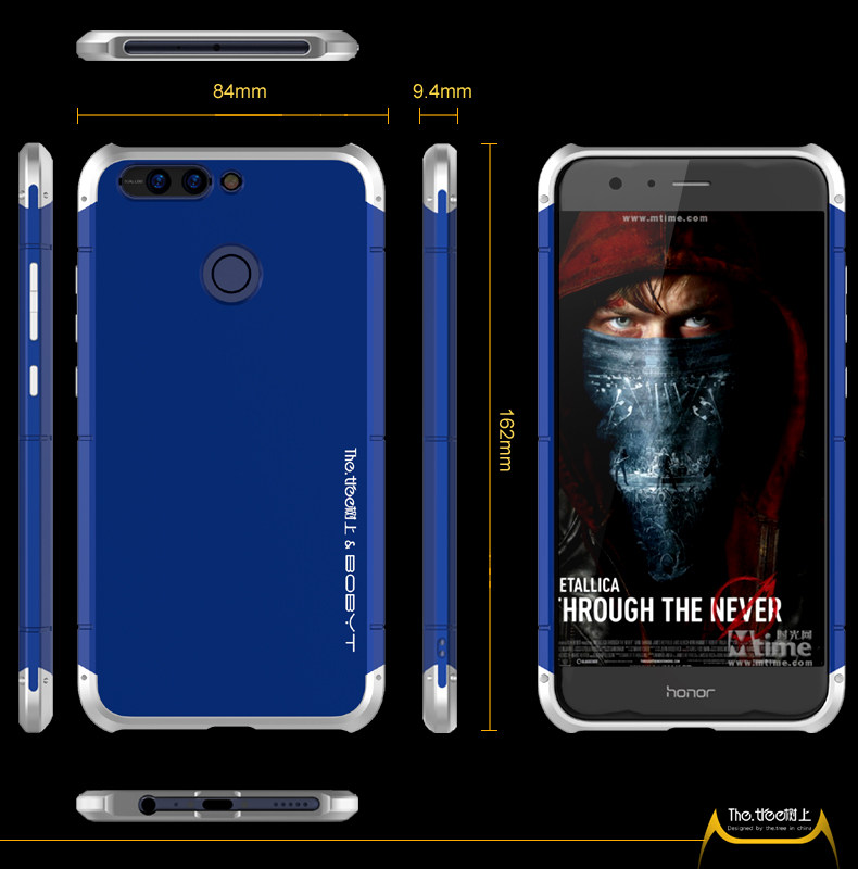 GINMIC Shield Aluminum Metal Frame Hard PC Back Cover Case for Huawei Honor V9 / Huawei Honor 8 Pro
