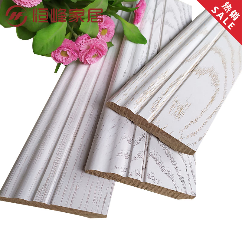 Hengfeng pure solid wood skirting board red oak log indoor skirting line White open paint 8cm12cm corner line