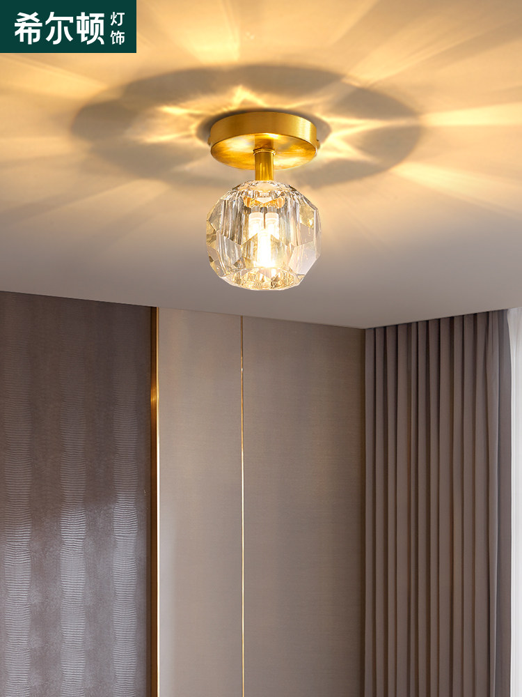 Hilton surface mounted downlight Household ceiling light luxury crystal living room ceiling light Household entrance aisle light Corridor light