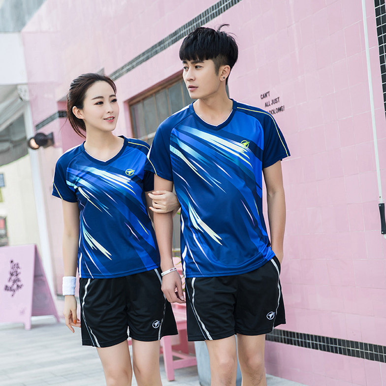 Badminton suit men Summer Short sleeve sportswear skirts professional match jersey speed dry table tennis clothing customized