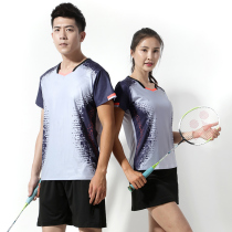 Korean badminton suit mens and womens suits summer 2021 new short-sleeved quick-drying sportswear table tennis suit team uniform customization