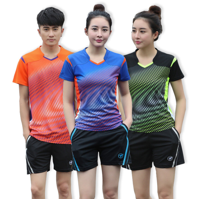 2021 Summer New Badminton Suit Suit Men And Women Short Sleeve Sportswear Big Size Code Speed Dry Table Tennis Suit Custom