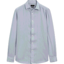 Summer new Massimo Dutti mens 2024 new casual urban commuting style standard version pure linen long-sleeved shirt 00186446428