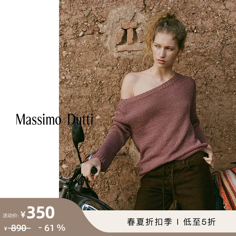 Discount Season Massimo Dutti Women's Clothing 2026 Spring/Summer New Style Simple Boat Neck Long-Sleeved Pullover Knitwear 05659559676 Discount Season Massimo Dutti Women's Clothing 2026 Spring/Summer New Style Simple Boat Neck Long-Sleeved Pullover Knitwear 05659559676