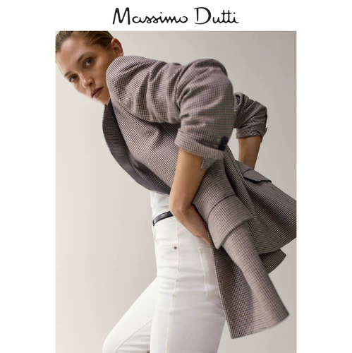 В конце сезона скидка скидки Massimo Dutti Женский двойной эффект, куртка из тысячи птичьих клетчатого костюма 06037537712