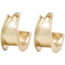 New autumn and winter Massimo Dutti 2024 womens accessories simple and versatile gold texture design hoop earrings 04605829303