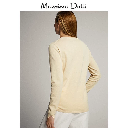 Massimo Dutti, цветной тонкий трикотажный свитер, V-образный вырез